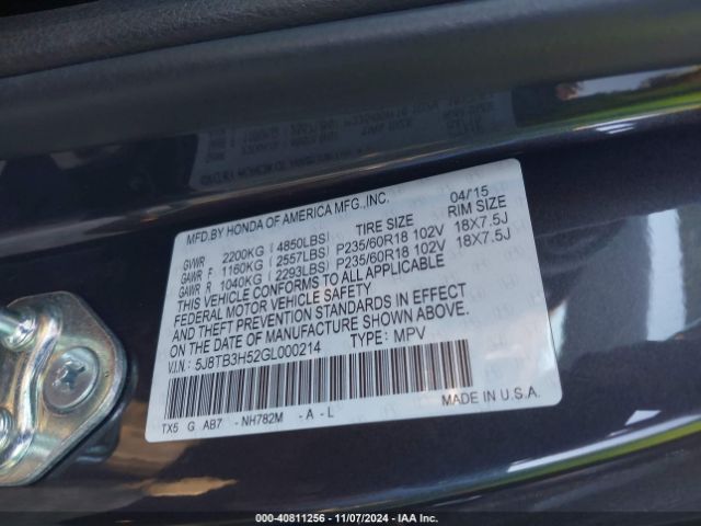 5J8TB3H52GL000214 Acura Rdx Technology   Acurawatch Plus Packages/technology Package