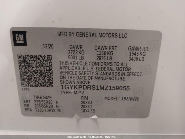 1GYKPDRS1MZ159055 Cadillac Xt6 Premium Luxury