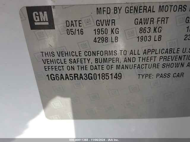 Cadillac Ats Standard 2016 1G6AA5RA3G0185149 Image 9