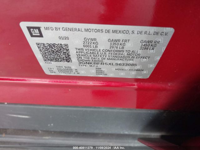 3GNKBFRSXLS633085 Chevrolet Blazer Fwd Premier
