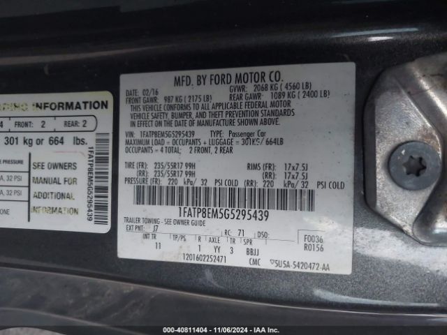 1FATP8EM5G5295439 Ford Mustang V6