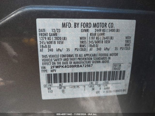 2024 FORD EDGE 2FMPK4G99RBA72567 Photo 8