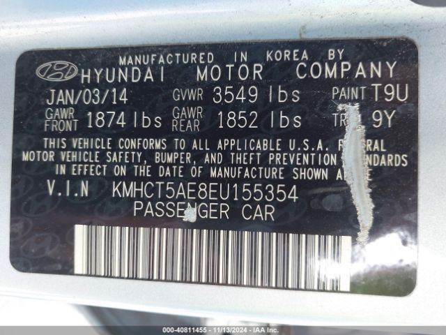 KMHCT5AE8EU155354 Hyundai ACCENT GS