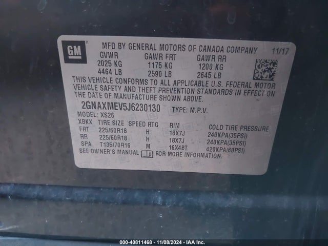 Chevrolet Equinox Premier 2018 2GNAXMEV5J6230130 Image 9
