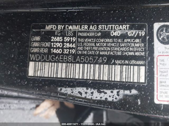 WDDUG6EB8LA505749 Mercedes-Benz S 450 4matic