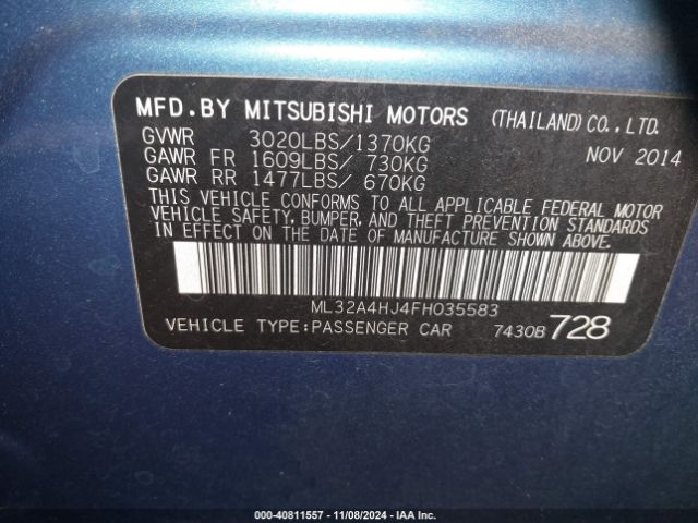 ML32A4HJ4FH035583 Mitsubishi MIRAGE ES