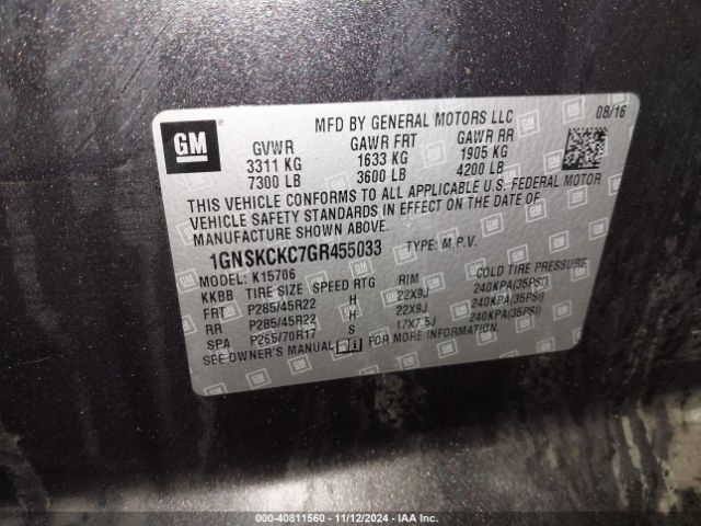 1GNSKCKC7GR455033 Chevrolet Tahoe Ltz