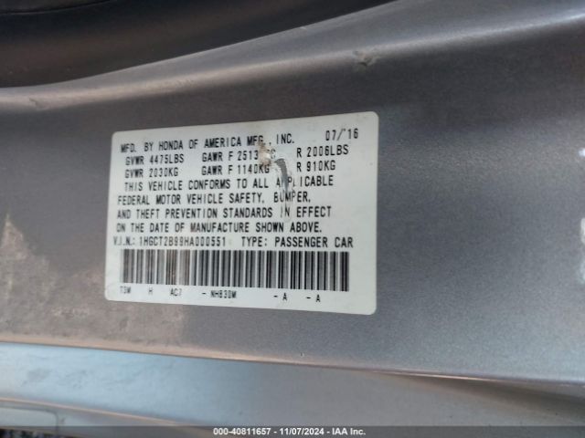 1HGCT2B99HA000551 Honda Accord Ex-l V6