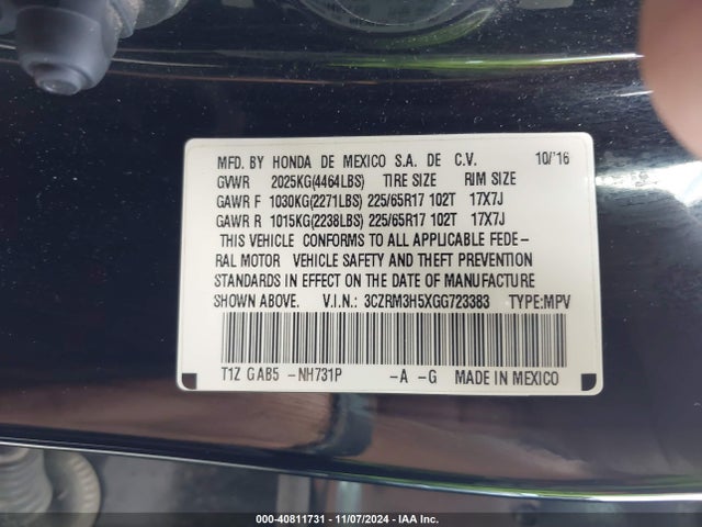 Honda CR-V EX 2016 3CZRM3H5XGG723383 Image 9