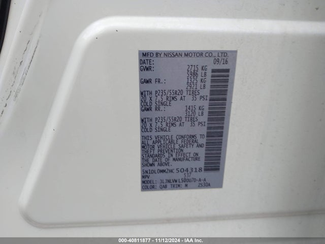 Infiniti QX60 2017 5N1DL0MM2HC504318 Image 9
