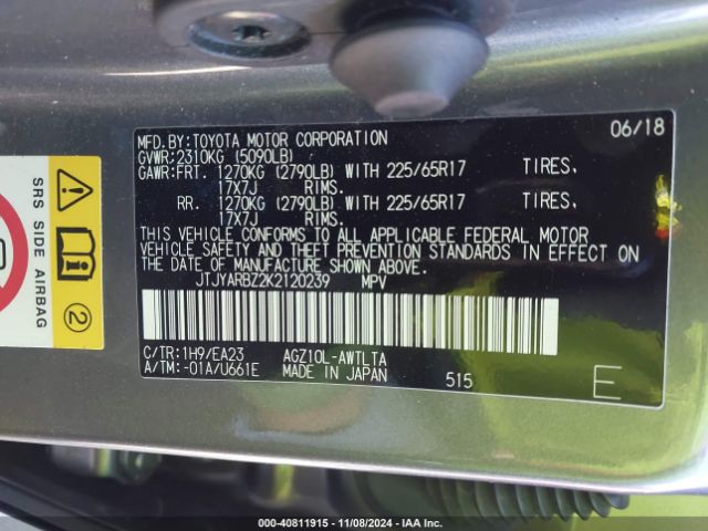 JTJYARBZ2K2120239 Lexus NX 300
