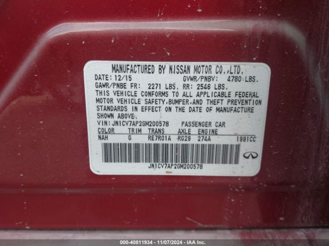 JN1CV7AP2GM200578 Infiniti Q50 2.0t Base/2.0t Premium