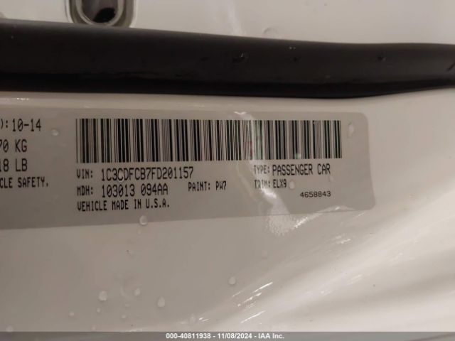 1C3CDFCB7FD201157 Dodge Dart Limited