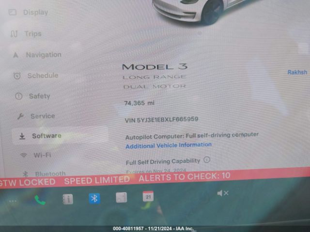 5YJ3E1EBXLF665959 Tesla Model 3 Long Range Dual Motor All-wheel Drive