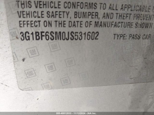 3G1BF6SM0JS531602 Chevrolet Cruze Premier Auto