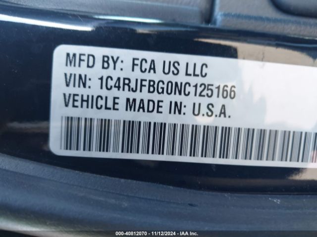 1C4RJFBG0NC125166 Jeep Grand Cherokee Wk Limited 4x4