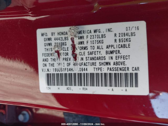19UUB1F54HA000644 Acura Tlx Technology Package