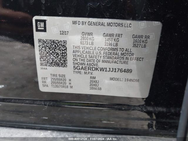 5GAERDKW1JJ176489 Buick Enclave Avenir