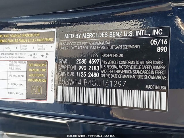 55SWF4JB4GU161297 Mercedes-Benz C 300 Luxury/sport