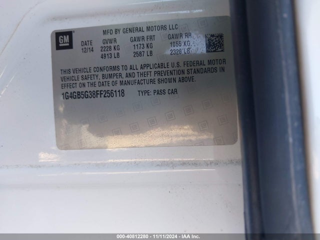 1G4GB5G38FF256118 Buick Lacrosse Leather