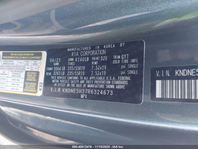 KNDNE5H37R6324673 KIA Carnival Mpv Sx Prestige