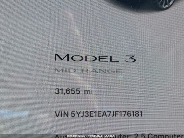 5YJ3E1EA7JF176181 Tesla Model 3 Long Range/mid Range