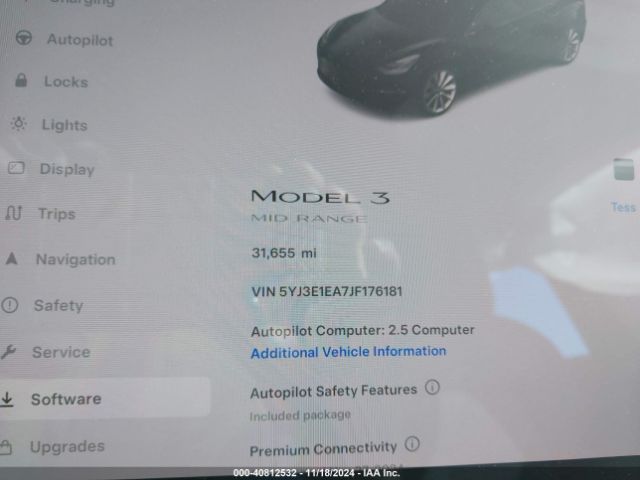 5YJ3E1EA7JF176181 Tesla Model 3 Long Range/mid Range
