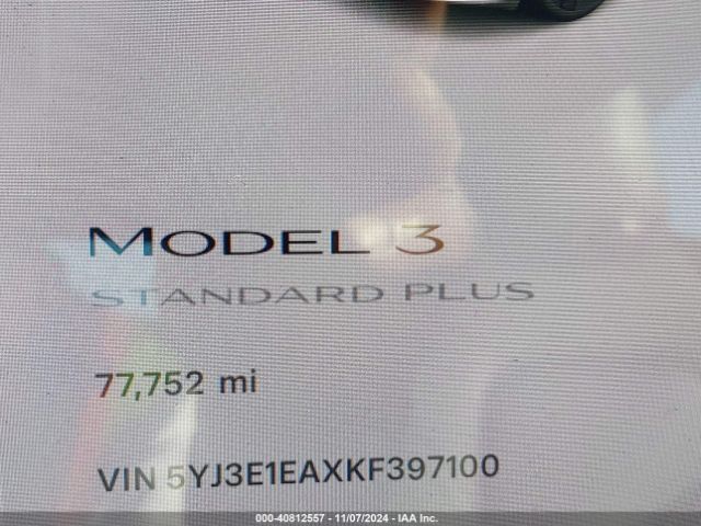 5YJ3E1EAXKF397100 Tesla Model 3 Long Range/mid Range/standard Range/standard Range Plus