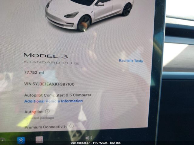 5YJ3E1EAXKF397100 Tesla Model 3 Long Range/mid Range/standard Range/standard Range Plus