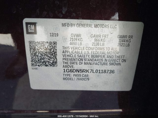 1G6DN5RK7L0118736 Cadillac Ct5 Premium Luxury