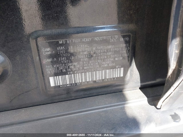 4S4BRBAC2E3223662 Subaru Outback 2.5i