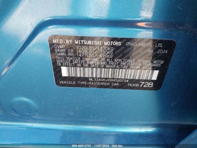 ML32AUHJXRH020154 Mitsubishi Mirage Es/le