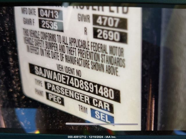 2013 JAGUAR XF SAJWA0E74D8S91480 Photo 8