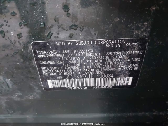 JF2SKAEC1PH490084 Subaru Forester Premium