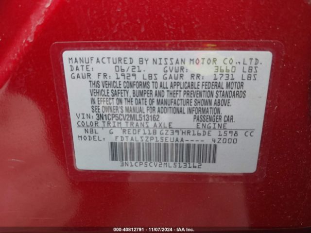 3N1CP5CV2ML513162 Nissan Kicks Sv Xtronic Cvt
