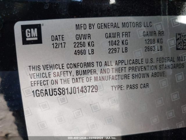 2018 CADILLAC CTS 1G6AU5S81J0143729 Photo 8