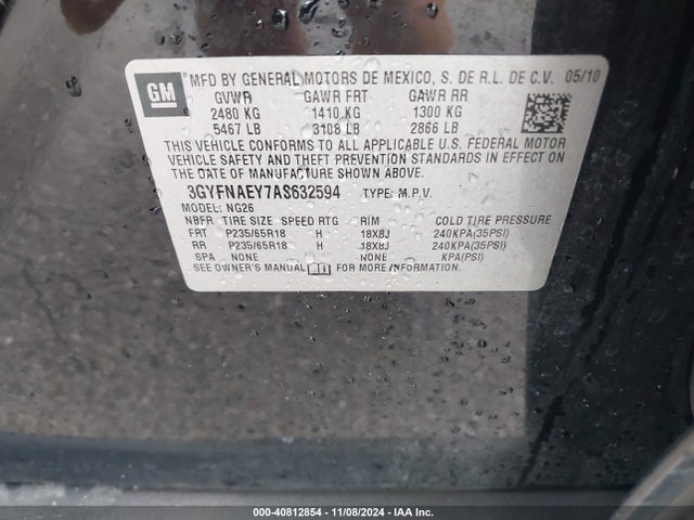 2010 CADILLAC SRX 3GYFNAEY7AS632594 Photo 8