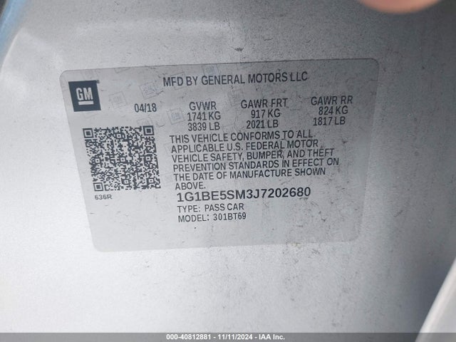 Chevrolet Cruze Lt Auto 2018 1G1BE5SM3J7202680 Image 9