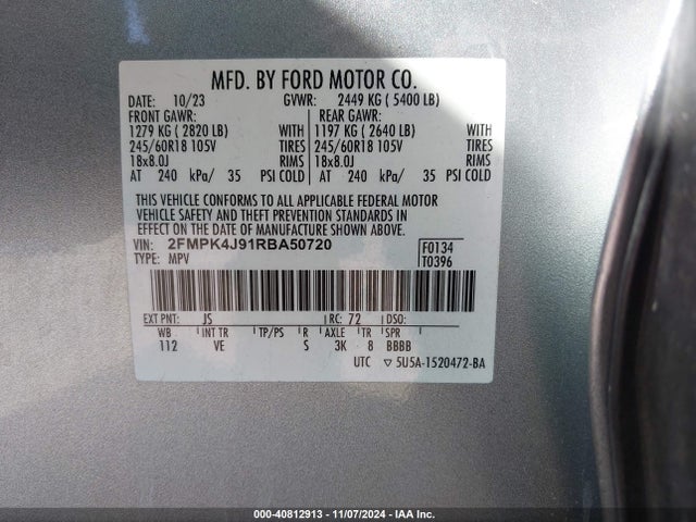 Ford EDGE SEL 2024 2FMPK4J91RBA50720 Image 9