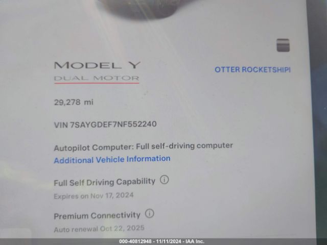 7SAYGDEF7NF552240 Tesla Model Y Performance Dual Motor All-wheel Drive