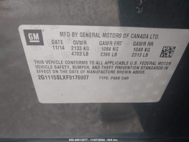 2G1115SLXF9176907 Chevrolet IMPALA 1LT