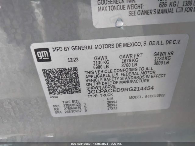 3GCPACED9RG214454 Chevrolet Silverado 1500 2wd  Short Bed Lt