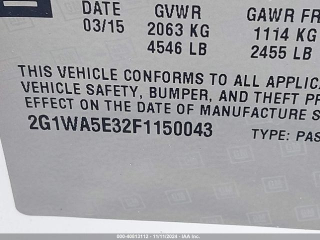 2G1WA5E32F1150043 Chevrolet Impala Limited Ls