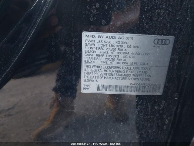 WA1CGAFE3FD003276 Audi Q7 3.0t Premium
