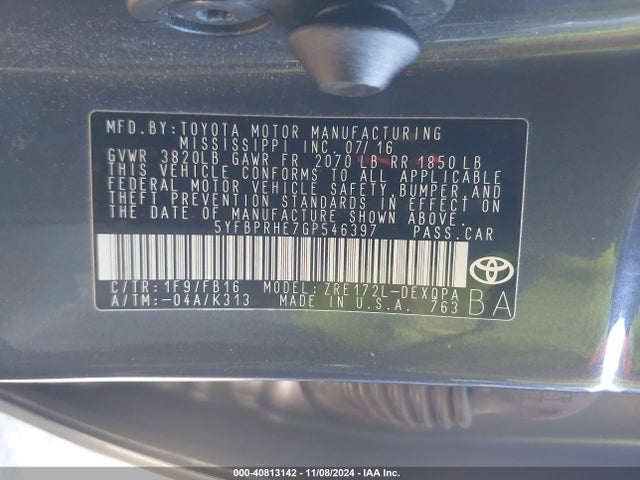 Toyota Corolla Le Eco 2016 5YFBPRHE7GP546397 Image 9