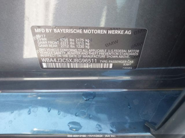 WBA4J3C5XJBG96511 BMW 430i Gran Coupe Xdrive