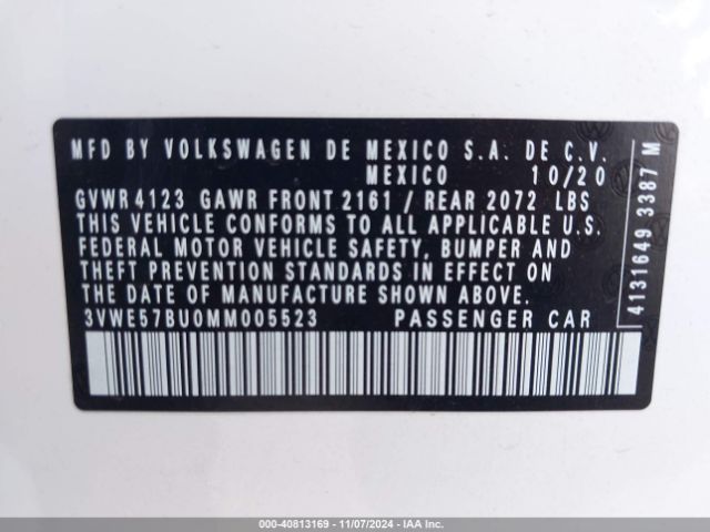 3VWE57BU0MM005523 Volkswagen Jetta 1.4t Sel
