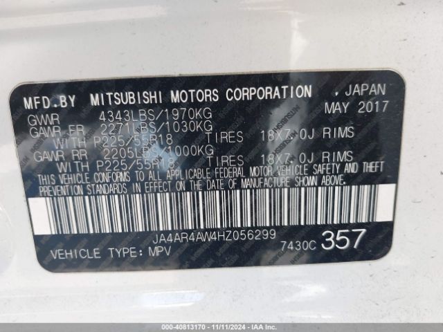 JA4AR4AW4HZ056299 Mitsubishi Outlander Sport 2.4 Gt