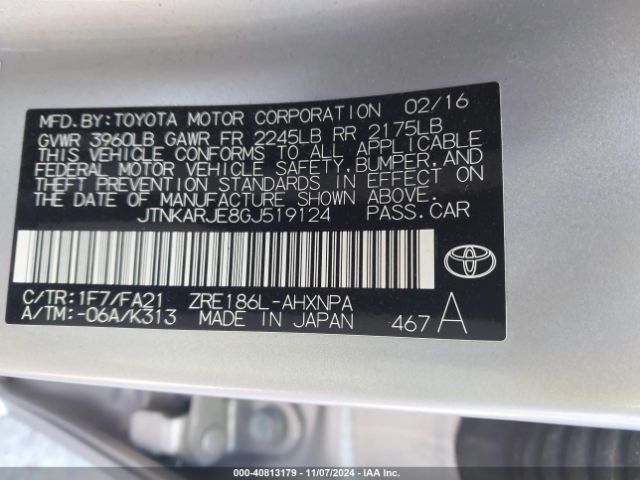 JTNKARJE8GJ519124 Scion IM
