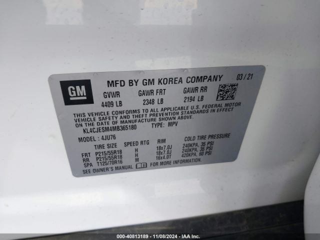KL4CJESM4MB365180 Buick Encore Awd Preferred